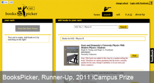 BooksPicker, 2011 iCampus Prize Runner Up